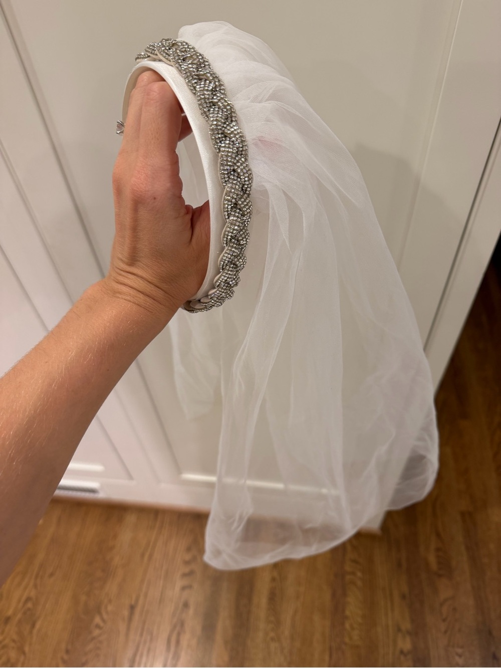 Headband Braded Rhinestone Veil